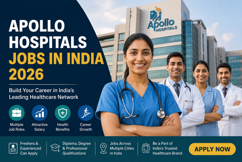 Apollo Hospitals Jobs in India 2026 – Salary, Eligibility, Benefits & How to Apply Apollo Hospitals Jobs