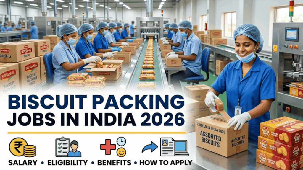 Biscuit Packing Jobs in India 2026 – Salary, Eligibility, Benefits & How to Apply Biscuit Packing Jobs