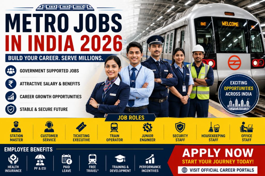 Metro Jobs in India 2026 – Salary, Eligibility, Benefits & How to Apply Metro Jobs in India 2026