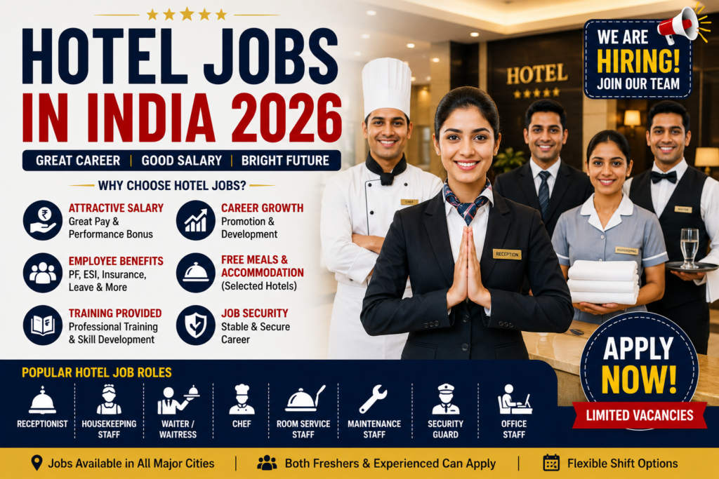 Hotel Jobs in India 2026 – Salary, Eligibility, Benefits & How to Apply Hotel Jobs